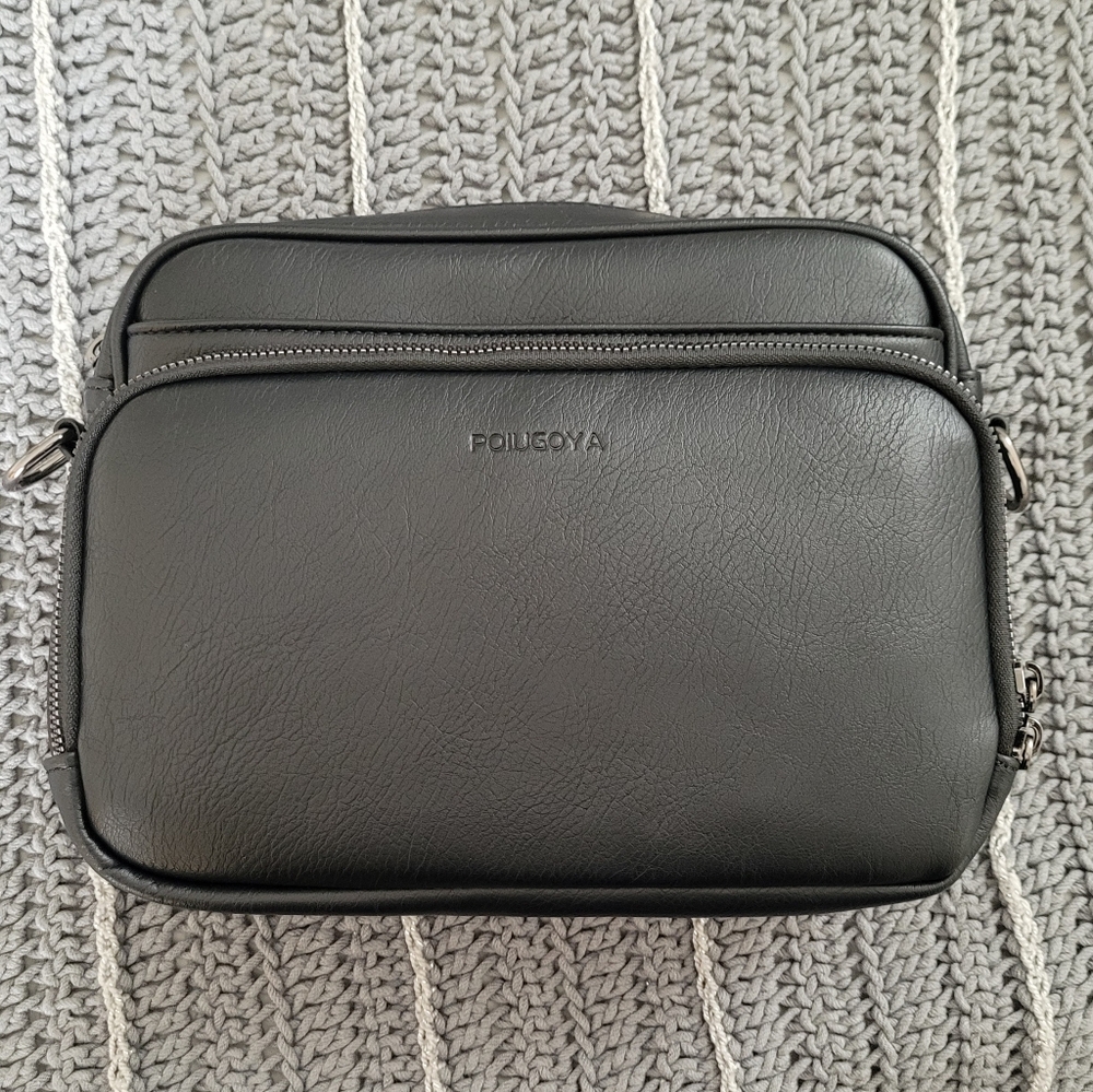 Black NWOT Vegan Leather Camera Bag Large With Wallet - Picture 5 of 16